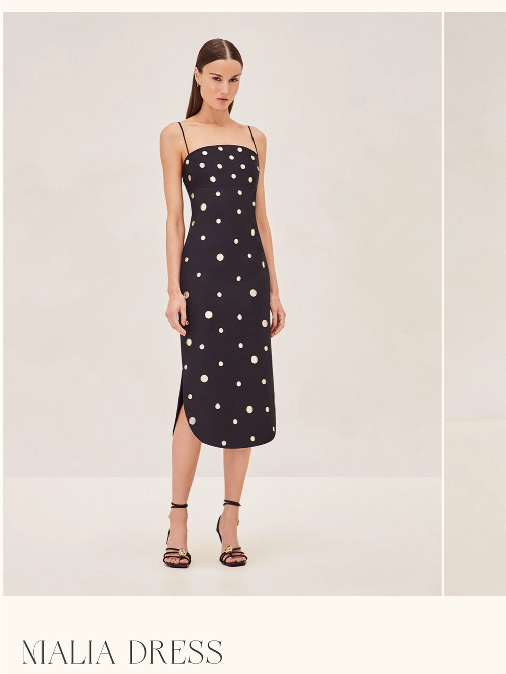 ALEXIS MALIA Dress Black with Gold Mirror Dots size S - Picture 1 of 6